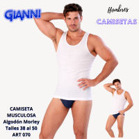 GIANNI CAMISETA HOMBRE MUSCULOSA MORLEY PURO ALGODON TALLES 38/44